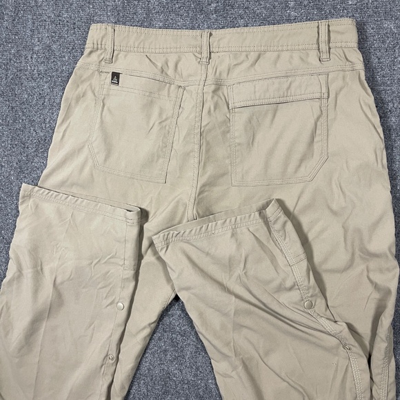 Prana Stretch Zion Straight Pants Hiking Belted Roll Up Mens 34x36 Beige 0915 - Picture 6 of 13